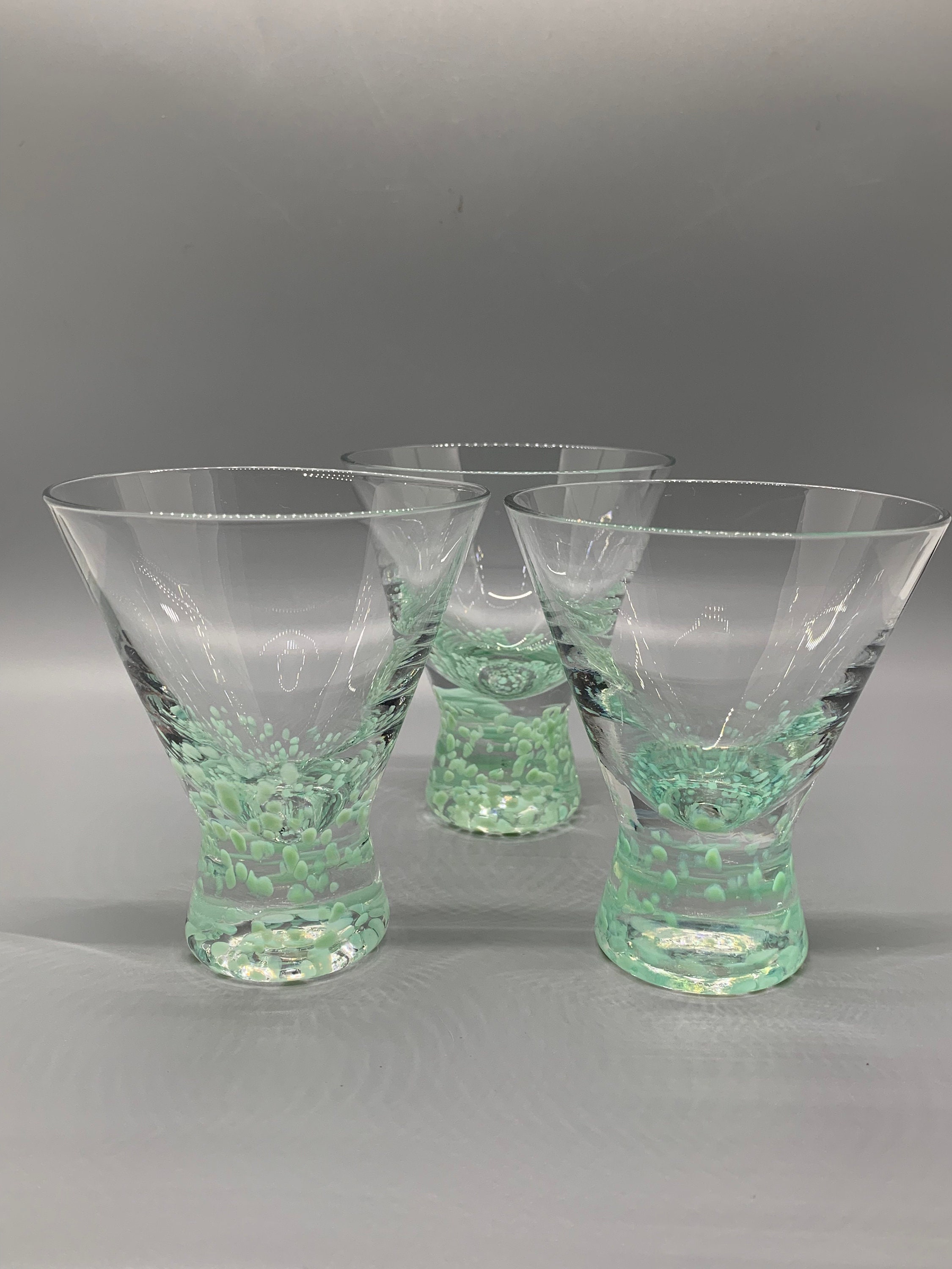 Dansk Aqua speckled Glasses Set of 3 Dansk Liquor Glasses Etsy