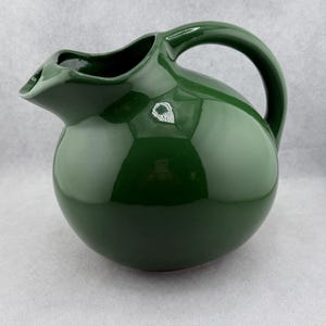 Vintage Green Ball Pitcher with Ice Lip