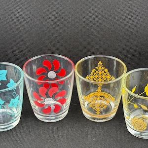 Vintage Hazel Atlas Sour Cream Glasses 1/2 pint glasses set of 4