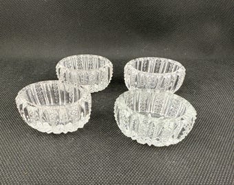 Vintage EAPG Glass Salt Cellars - Mardi Gras Pattern, Set of 4