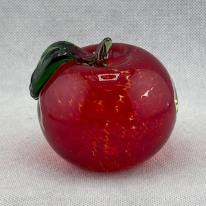 Vintage Art Glass Apple Paper weight