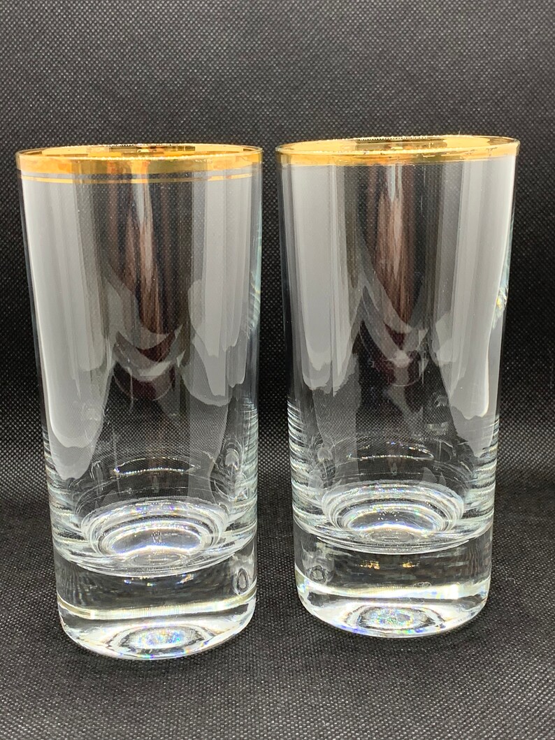 Vintage Golden Rimmed Tumblers Set of 2 Etsy