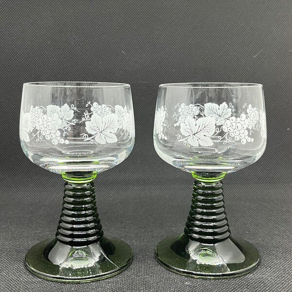 Vintage Rhein Roemer Wine Goblets Set of 2