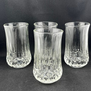 Vintage Glass tumblers Diamond point bottom set of 4