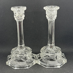 Vintage Pressed Candlestick Holders