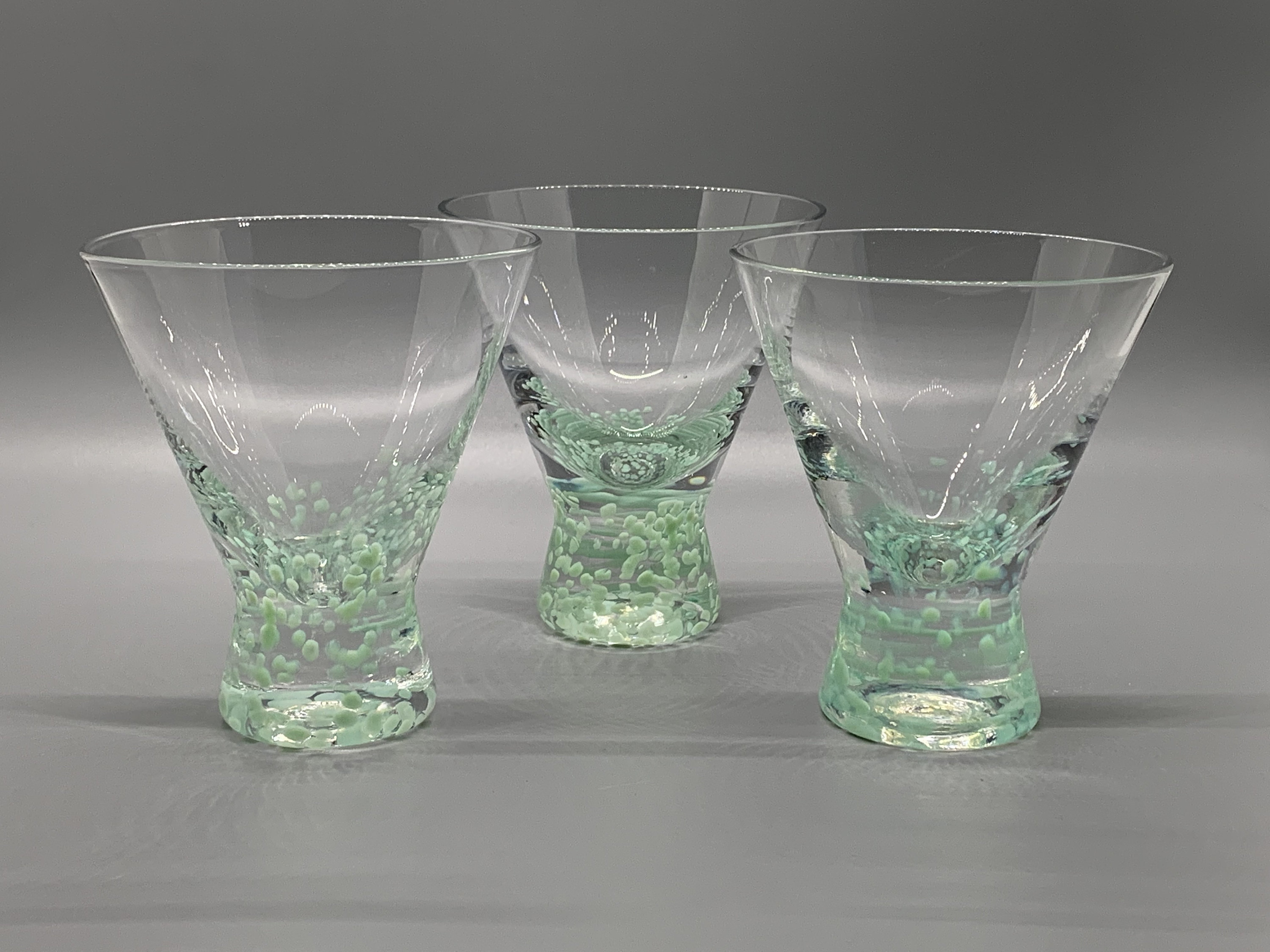 Dansk Aqua speckled Glasses Set of 3 Dansk Liquor Glasses Etsy