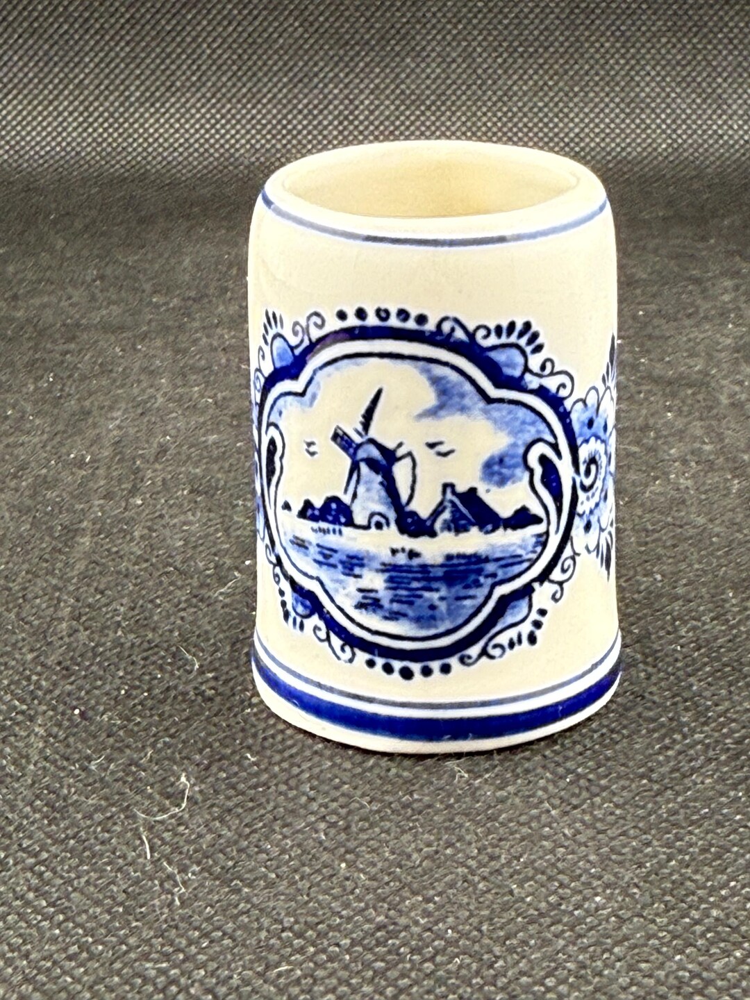 Vintage Hand Painted Delft Blue Ceramic Miniature Mug - Etsy