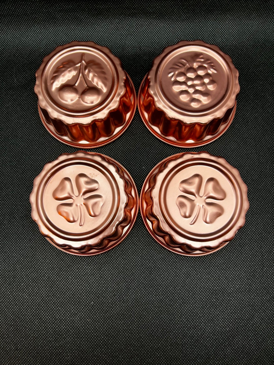Vintage Copper Tone Aluminum Jello Molds Set of 4 Etsy