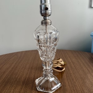 Vintage Boudoir Lamp Art Deco Clear Glass - No shade