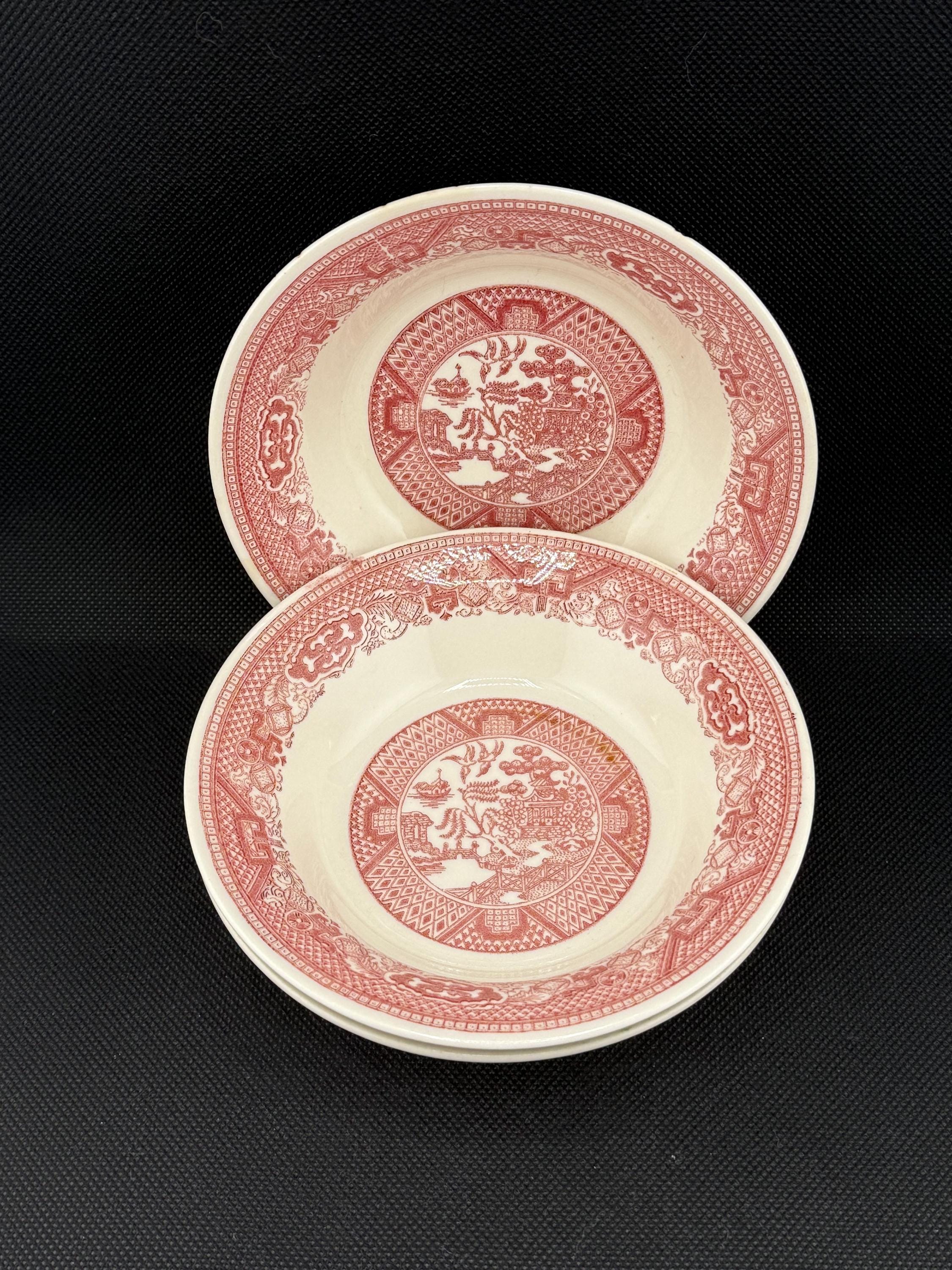 Vintage Royal China Company Pink Willow Ware Set of Berry Bowls