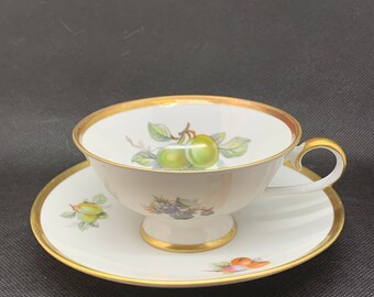 Vintage Floral Pink Rose Bavaria Schumann Arzberg Germany Gold Accents ...