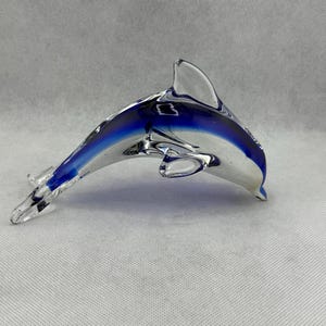 Vintage Cobalt Blue Glass Dolphin