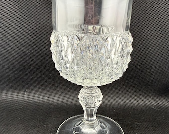 Vintage Diamond Point Water Goblet by Indiana Glass