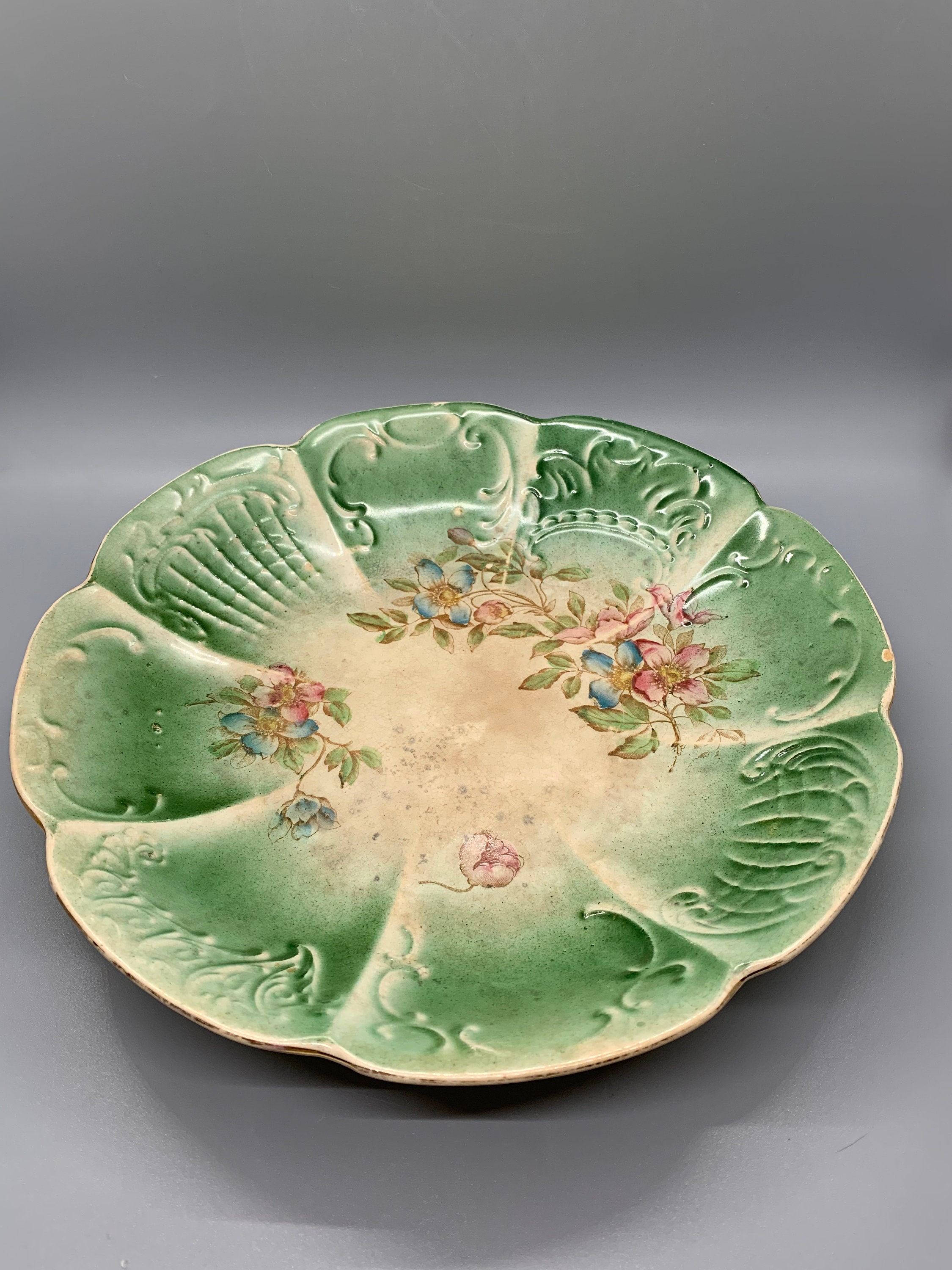 Sebring porcelain bowl 9.5 in diameter green with Etsy