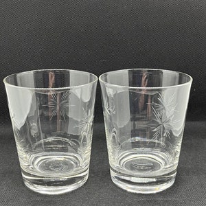 Mid Century Barware Starburst Cocktail Glasses -Set of 2
