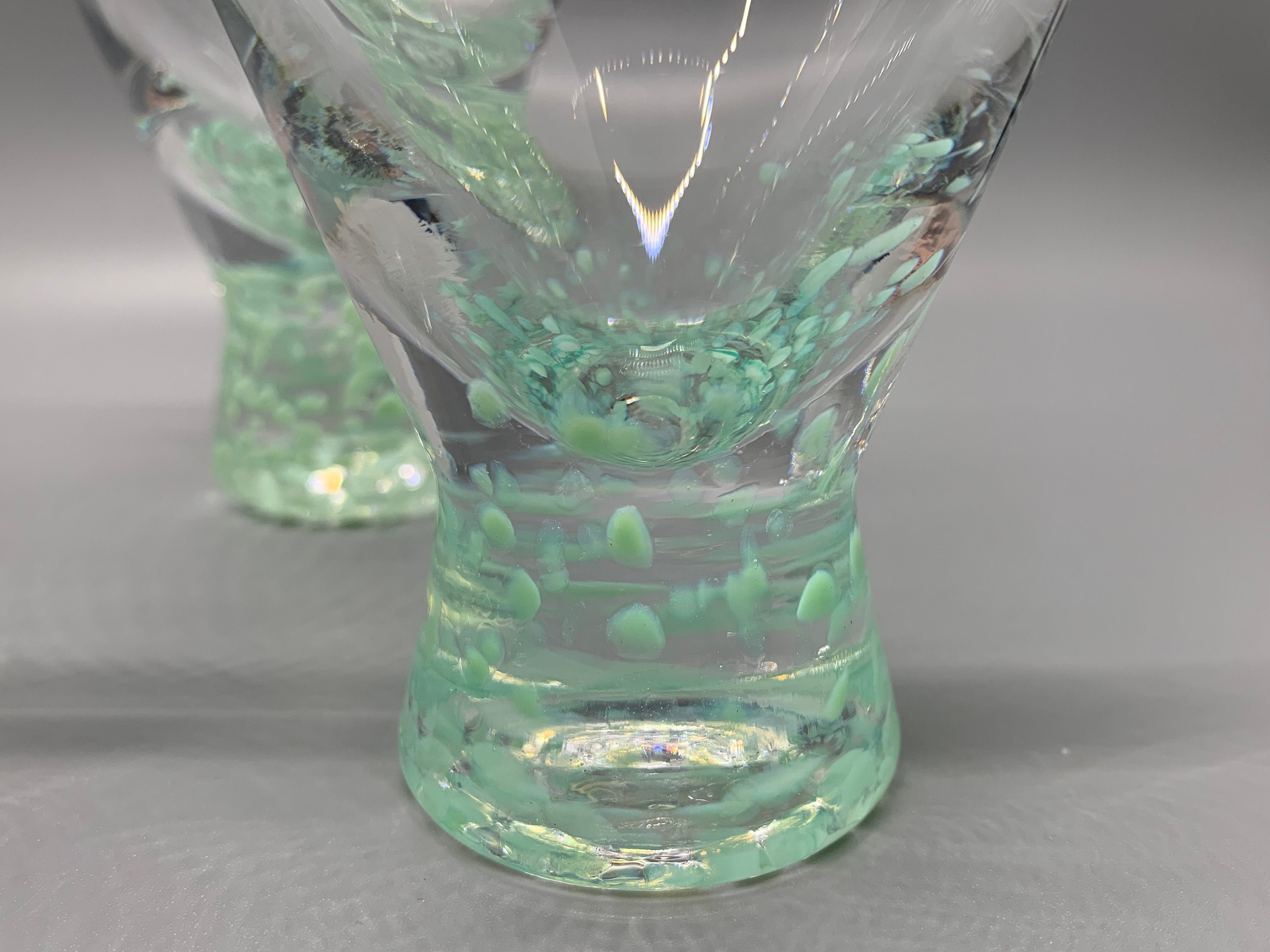 Dansk Aqua speckled Glasses Set of 3 Dansk Liquor Glasses Etsy