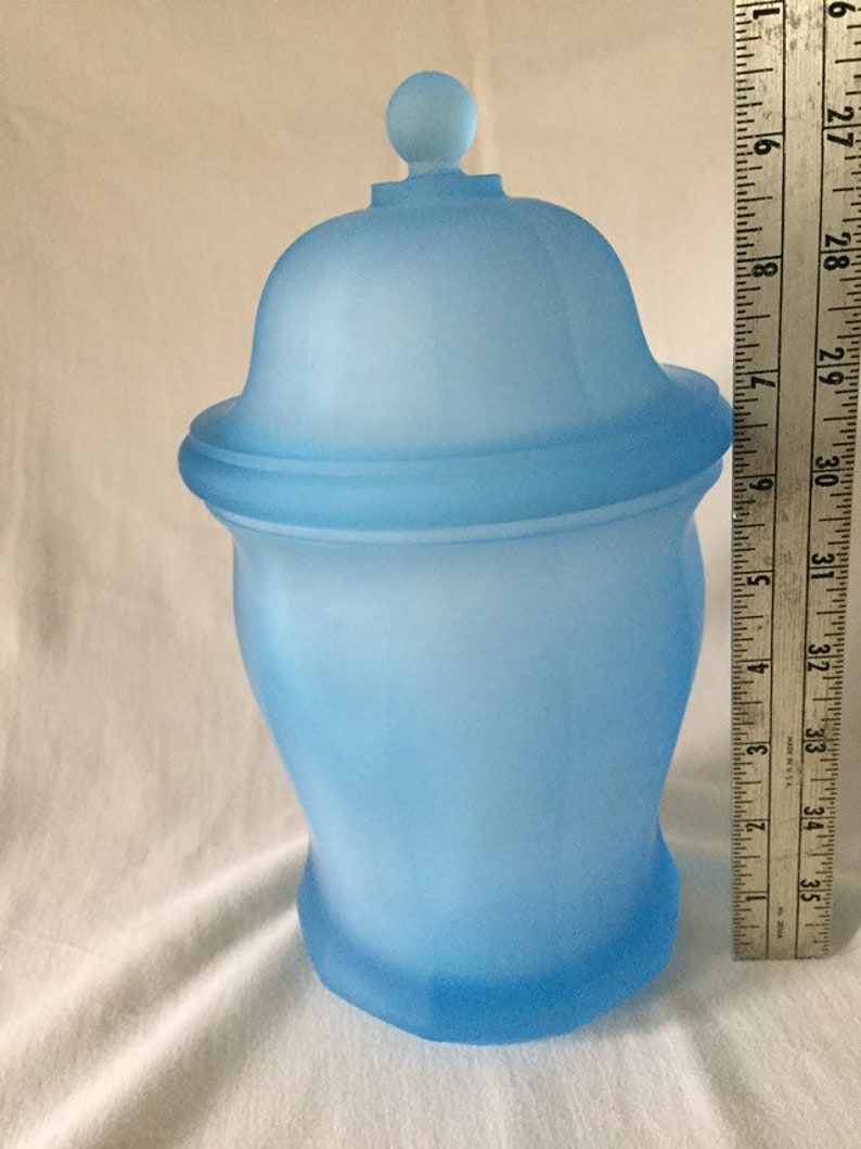 Indiana Glass Co. Frosted Blue Apothecary Jar B1 Etsy
