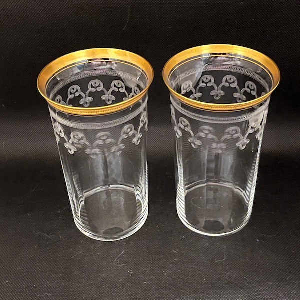 Antique Etched Tumblers Etsy