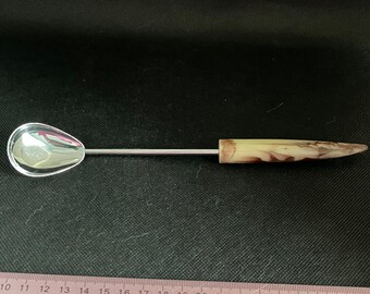 Vintage cocktail Stirrer Spoon Bar Utensil BAKELITE Marbled Caramel Handle