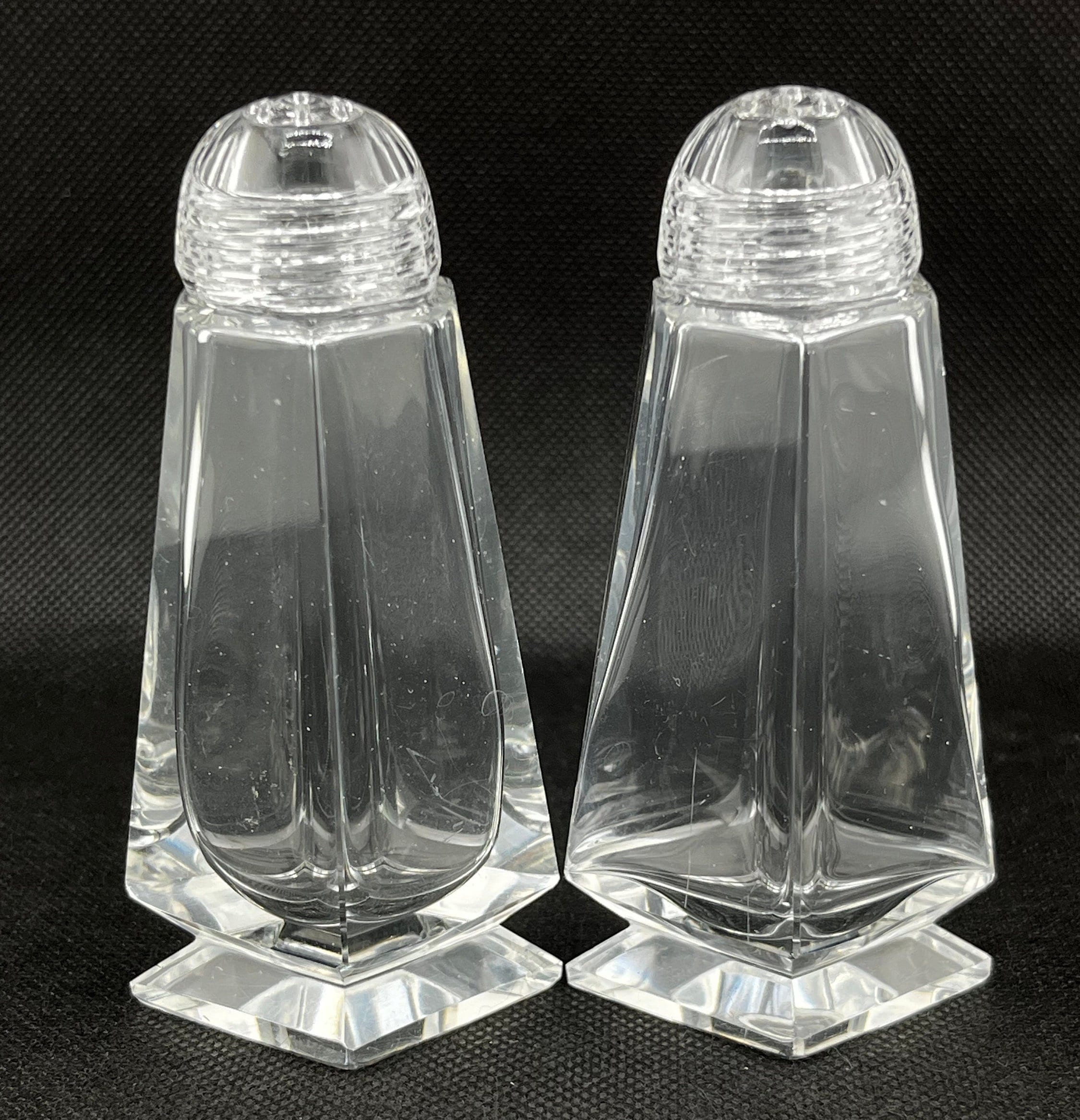 Vintage Crystal Salt & Pepper Shakers - Diamond foot - Etsy 日本
