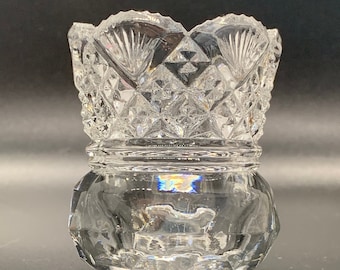 Vintage Lead Crystal Toothpick Holder, Cut Glass