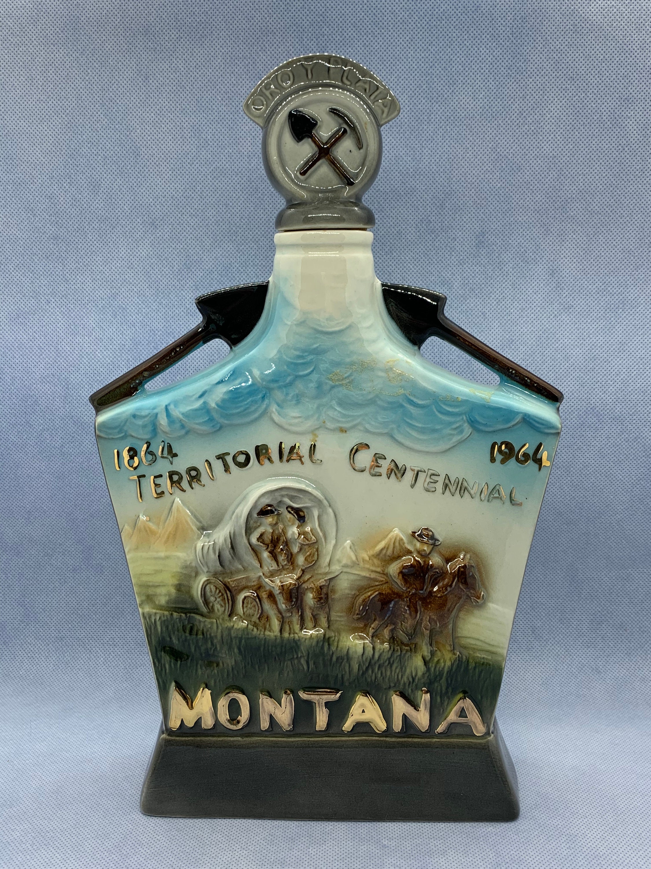dodelijk Gelijk geestelijke Jim Beam Whiskey fles Montana Centennial 1964 - Etsy België