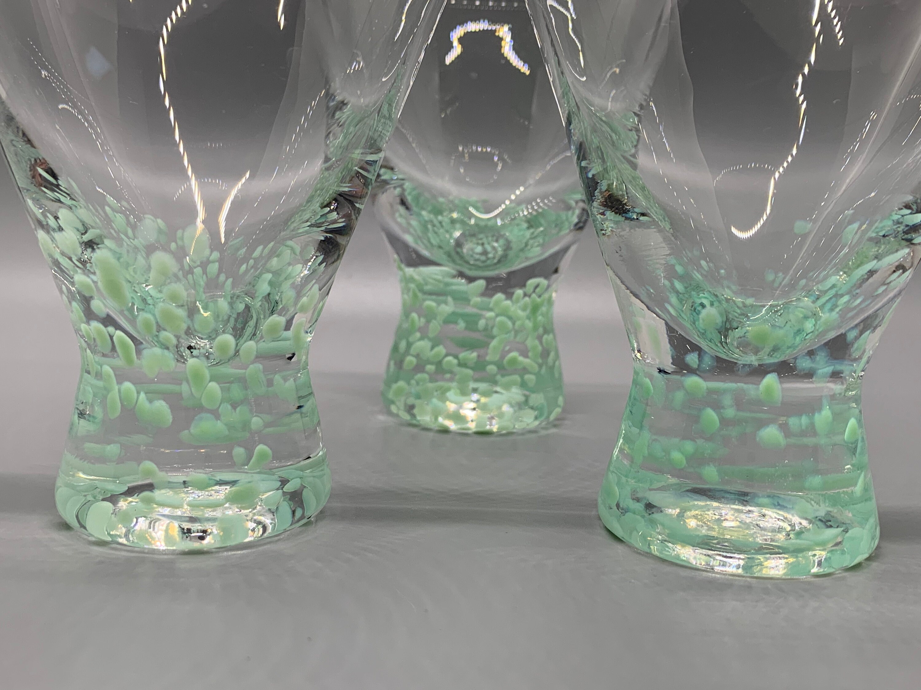 Dansk Aqua speckled Glasses Set of 3 Dansk Liquor Glasses Etsy