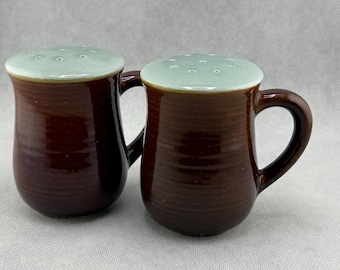 Vintage Red Wing Pottery Village Green Salt and Pepper Shakers