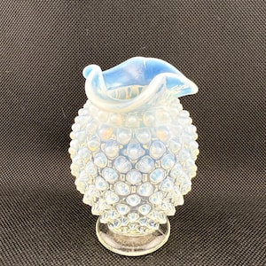 Vintage Fenton French Opalescent Hobnail Ruffled Edge Vase