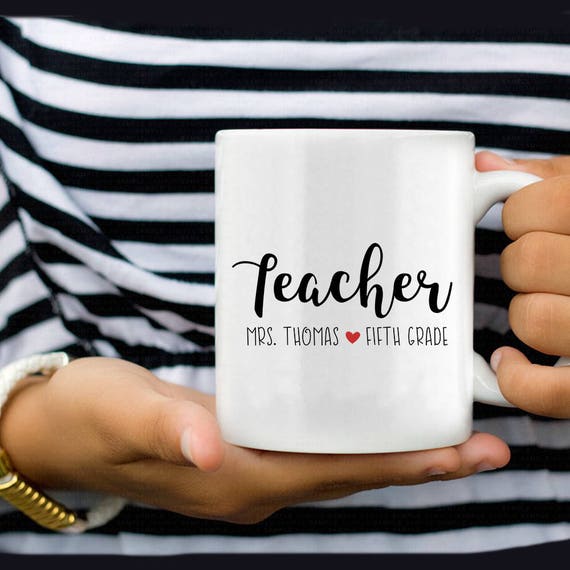 Personalized Teacher Coffee Mugs Teacher Mug Teacher Gift Etsy