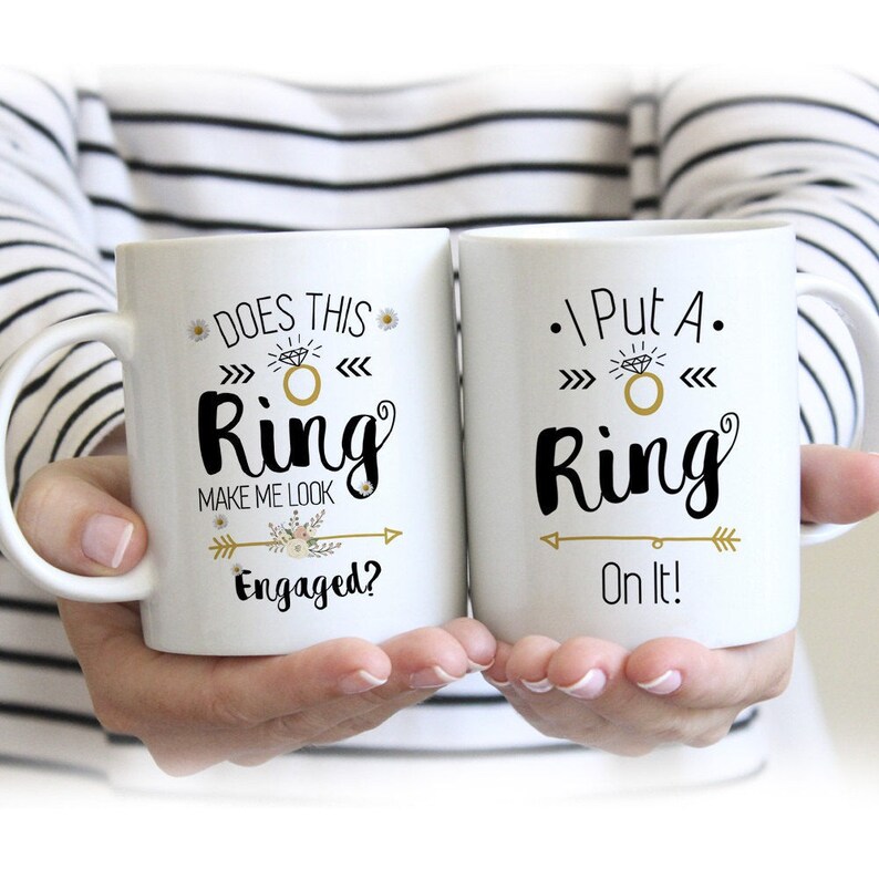 Engagement Mugs Engagement Mug Set Engagement Mug Etsy