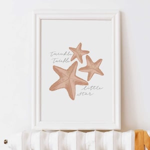 Starfish Nursery Art, Ocean Animal Nursery Prints, Printable Wall Art, Nautical Nursery Wall Art, Under the Sea Nursery Art, Sea Animal Art