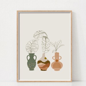 Impresiones botánicas, Impresión de carteles de plantas, Impresión de Boho, Arte de pared imprimible, Decoración de Boho, Impresión de amante de las plantas, Regalo de mamá de plantas, Impresión de jarrón de Boho