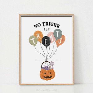 Halloween Treats Classroom Poster, Printable Wall Decor for Kids, Halloween Playroom Poster, Cute Halloween Print, Trick or Treat Printable