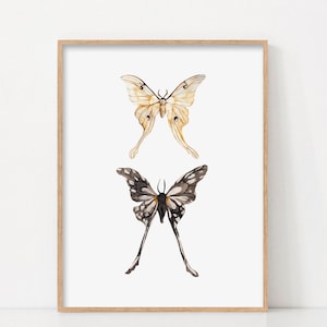 Butterfly Print, Watercolor Butterfly Poster, Printable Wall Art, Neutral Prints, Scandinavian Wall Print, Neutral Colors, Nature Wall Art