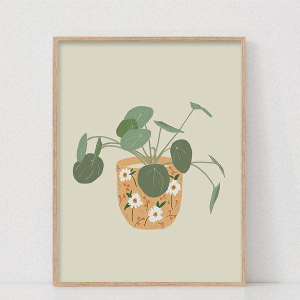 House Plants Print, Plant Poster, Botanical Wall Art, Printable Wall Art, Pilea Plant, Boho Prints, Nursery Wall Decor, Plant Lover Gift