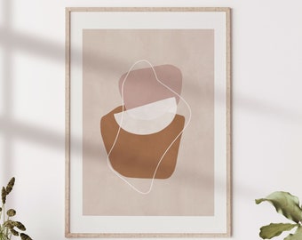 Abstract Geometric Wall  Art, Beige Print, Printable Wall Art, Boho Neutral Print, Abstract Print, Aesthetic Wall Art, Minimalist Abstract