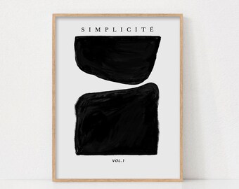 Modern Art Print, Abstract Poster, Minimalist Wall Art, Black and White Print, Printable Wall Art, Contemporary Wall Print