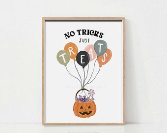 Halloween Treats Classroom Poster, Printable Wall Decor for Kids, Halloween Playroom Poster, Cute Halloween Print, Trick or Treat Printable