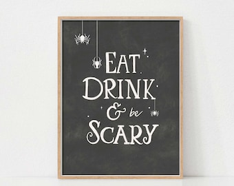 Halloween Kitchen Art, Printable Wall Art, Halloween Wall Decor, Spooky Halloween Art, Halloween Quote Print, Halloween Bar Cart Sign