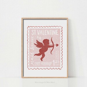Valentines Day Print, Cupid Art Print, Printable Wall Art, Valentine Printables, Valentines Day Decor, Pink Wall Art, Cute Valentine Print