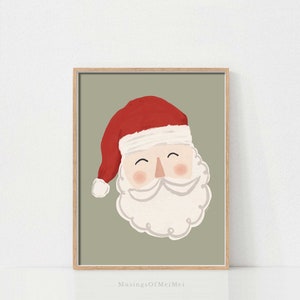 Christmas Santa Claus Wall Art, Printable Wall Art, Boho Christmas Art, Santa Claus Print, Holiday Home Decor, Christmas Printables