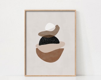 Abstract Shapes Wall Art, Modern Apartment Prints, Printable Wall Art, Abstract Print, Neutral Wall Art, Minimalist Wall Art, Scandinavian