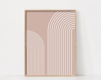 Geometric Arch Wall Art, Abstract Printable Wall Art, Living Room Wall Art Print, Blush Color Art, Geometric Arch Print, Boho Print, Nursery