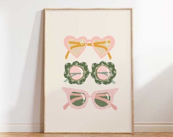 Fun Cheerful Sunnies Art Print for Girly Nursery Decor, Nursery Printable art, Fun Nursery Decor, Kids Wall Art, Playroom Decor, Downloads