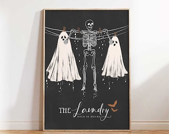 Enseigne gothique pour lessive d'Halloween, décoration drôle de ferme (téléchargement numérique)