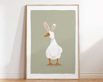 Easter Duck, Printable Wall Art, Easter Wall Art, Boho Easter Decor, Boho Nursery decor, Easter printables, Minimalist Easter Art, Neutral