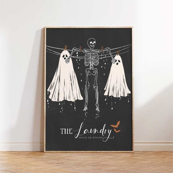 Laundry Sign, Halloween Laundry Decor, Halloween Printables, Gothic Laundry Sign, Farmhouse Halloween, Funny Halloween Decor, Halloween Art