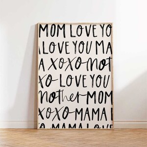 Arte imprimible para el Día de la Madre, regalo para mamá, arte de pared minimalista, letrero de Feliz Día de la Madre, decoración para el Día de la Madre, tarjeta para el Día de la Madre, arte digital