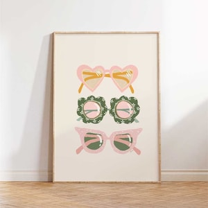 Fun Cheerful Sunnies Art Print for Girly Nursery Decor, Nursery Printable art, Fun Nursery Decor, Kids Wall Art, Playroom Decor, Downloads